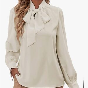 Amazon Cream Bow-Tie Blouse
